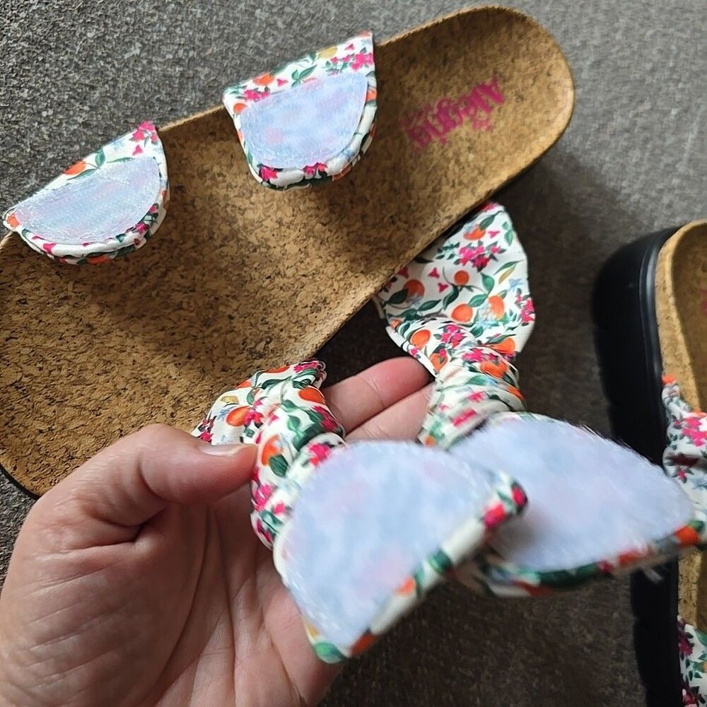 Alegria Dream Fit Slide Sandals Sage Orchard EUC No Box Adjustable Floral EU 40 - Picture 6 of 9